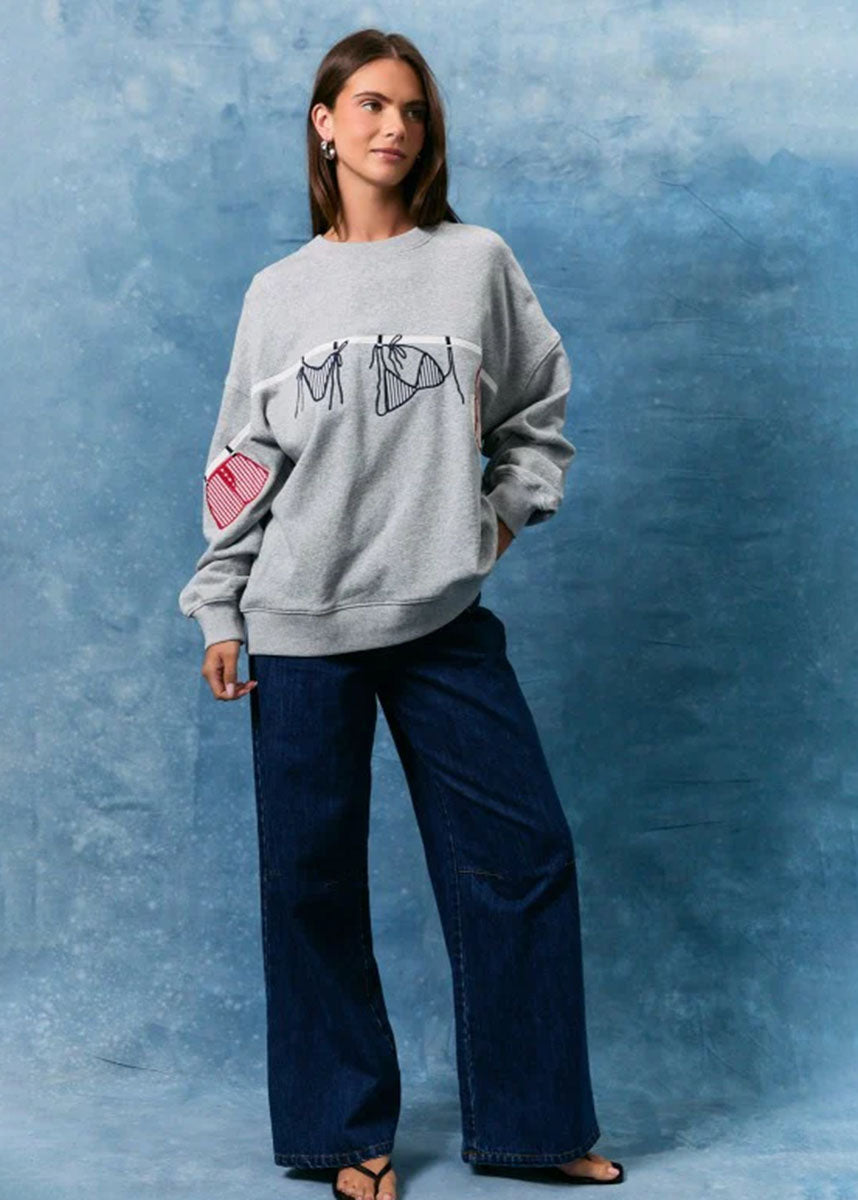 Rosemary Sweater Top - Heather Grey
