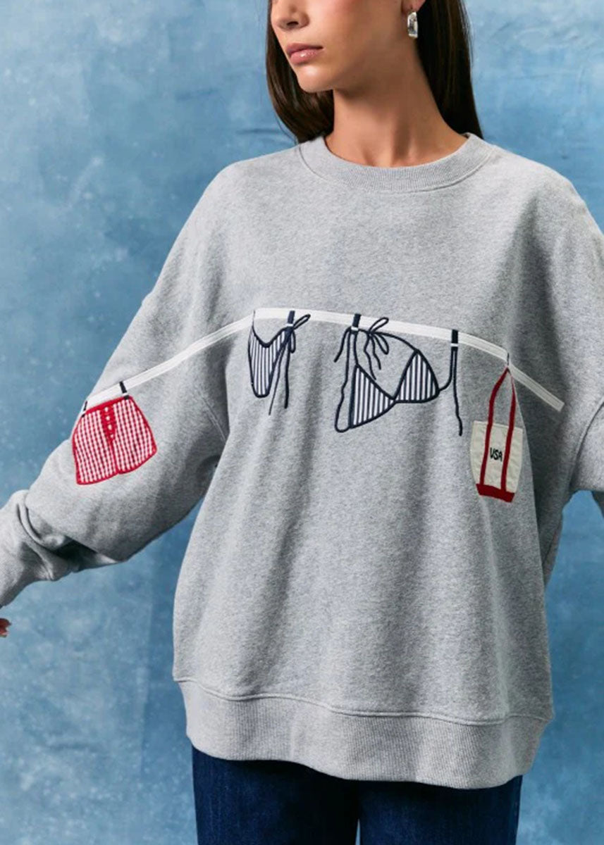 Rosemary Sweater Top - Heather Grey