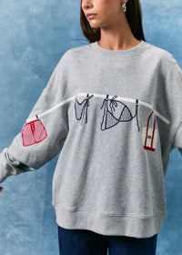 Rosemary Sweater Top - Heather Grey