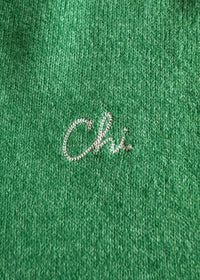 Chi Embroidered Piper Cardigan - Kelly Green