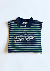 Chicago Script Striped Polo Shirt