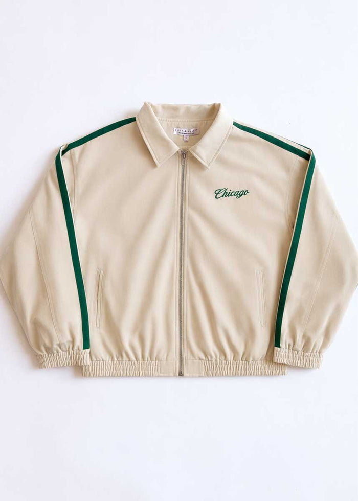 Chicago Varsity Double Stripe Jacket - Green