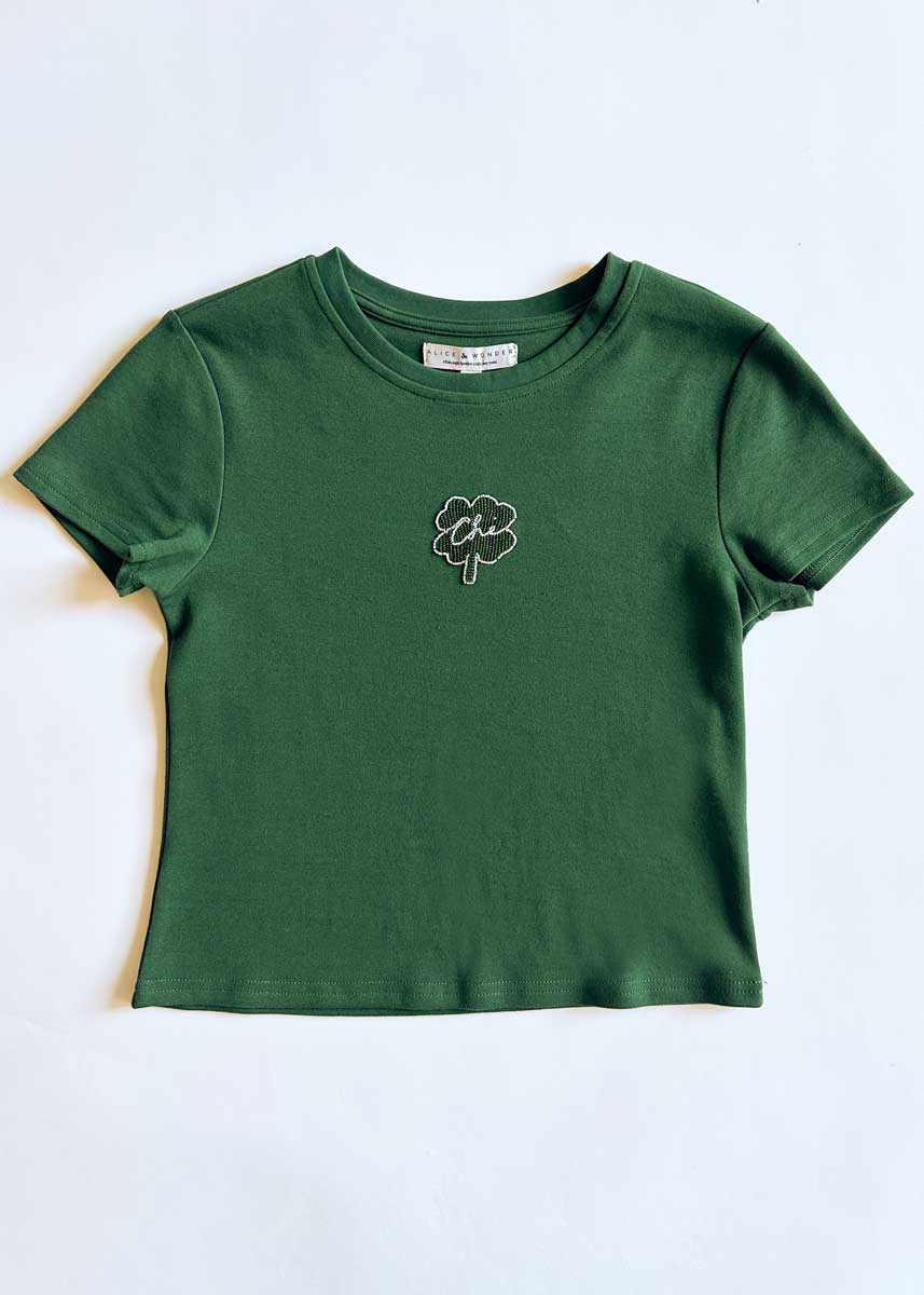 Chi Clover Beaded Baby Tee