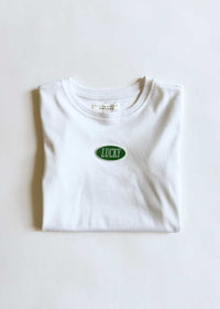 Lucky Embroidered Patch Baby Tee