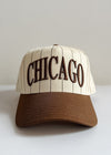 Chicago Puff Pinstripe Baseball Cap - Espresso