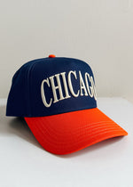 Chicago Puff Baseball Cap - Orange & Navy