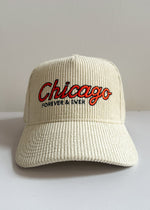 Chicago Forever Wide Whale Cord Hat - Cream & Orange