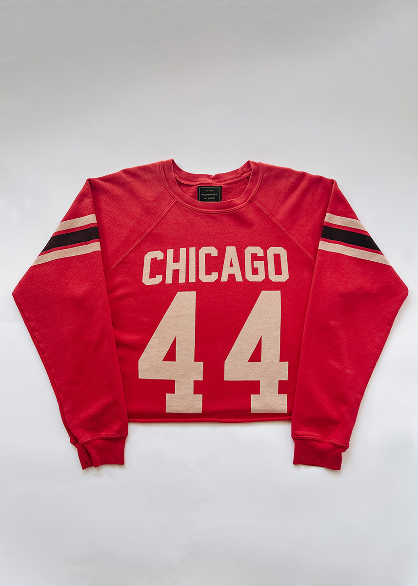 Chicago 44 Crop Crewneck - Red