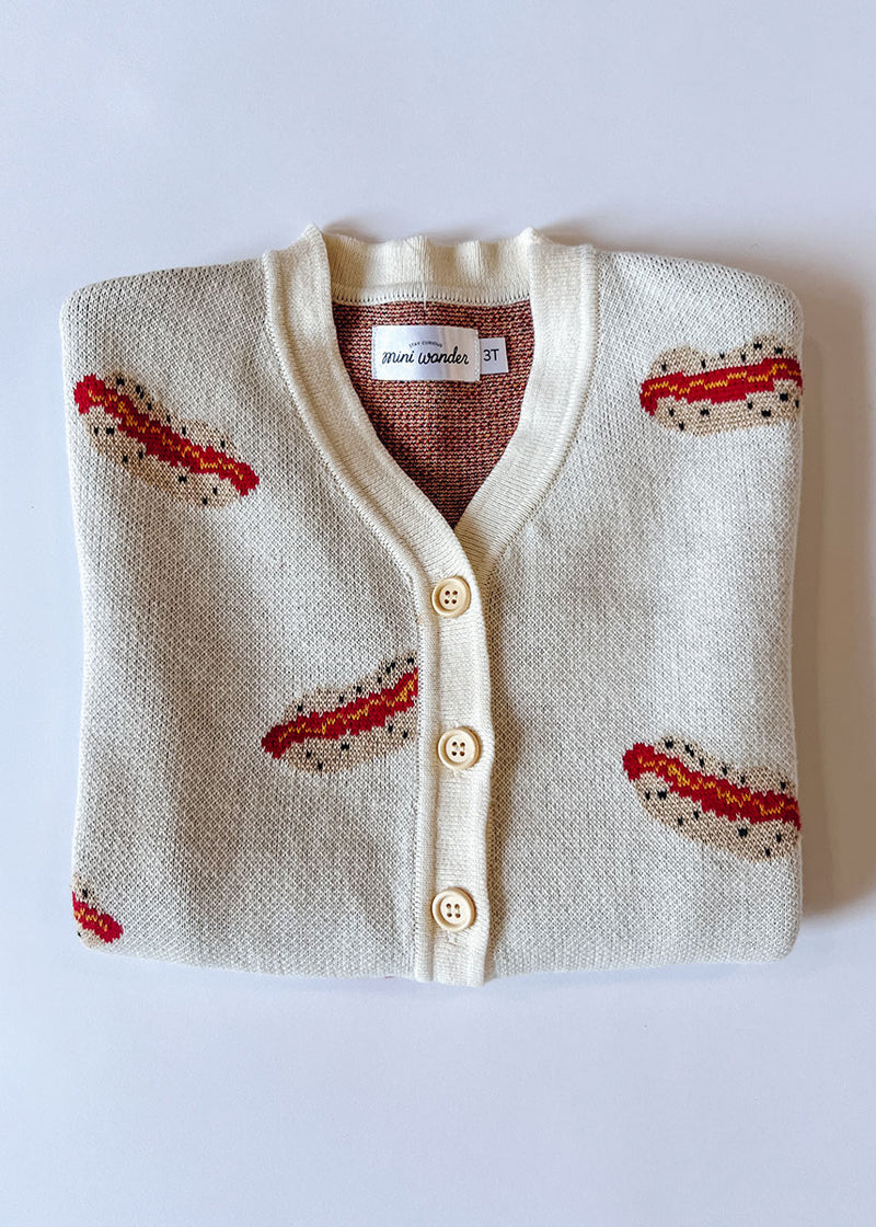 Hot Dog Knit Cardigan - Ivory