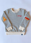 Chicago Striped Patch Sweatshirt - Ivory/Blue