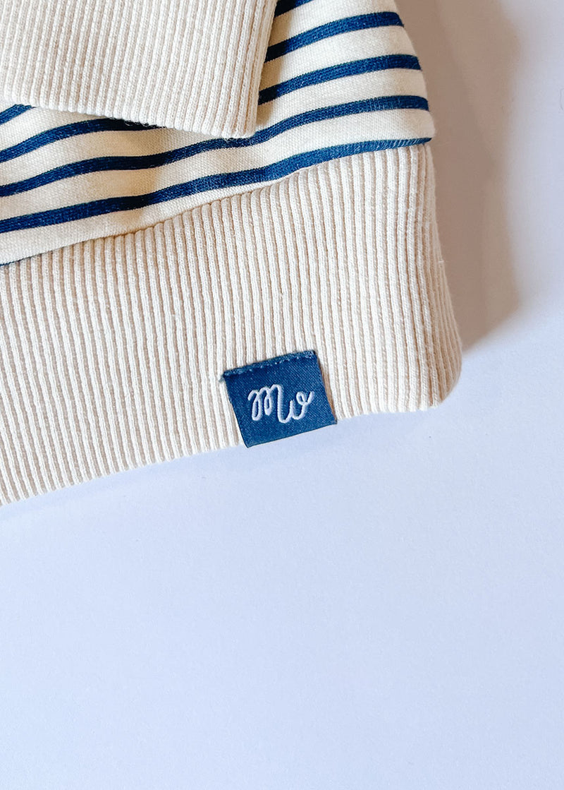 Chicago Striped Patch Sweatshirt - Ivory/Blue