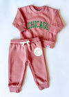 Chicago Collegiate Sweatsuit Set - Mauve