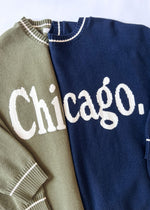 Chicago Oversized Stripe Cuff Sweater - Navy/Cream