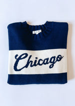 Chicago Collegiate Cursive Sweater - Navy