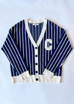 Chicago Striped Cardigan - Navy