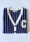 Chicago Striped Cardigan - Navy