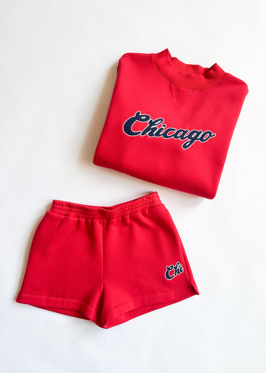 Chi Script Sweatshort - Red