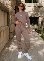 Chicago. Embroidered Jogger - Walnut & White