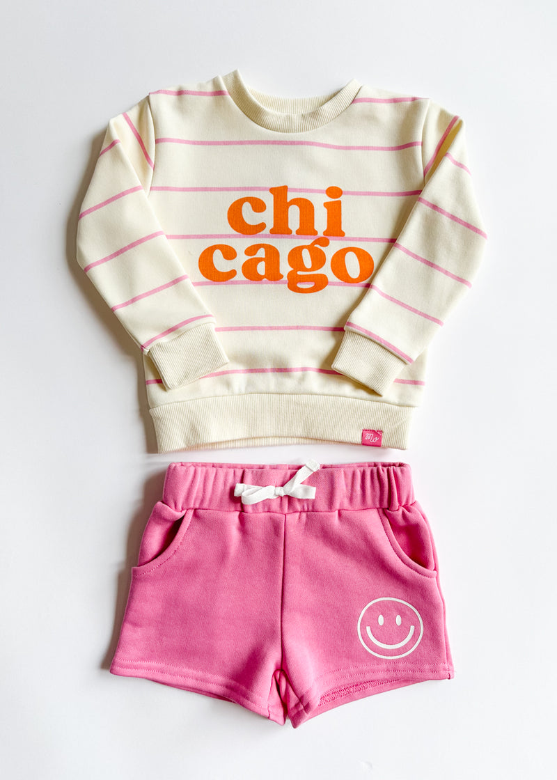 Chicago Stripe Set - Pink & Orange