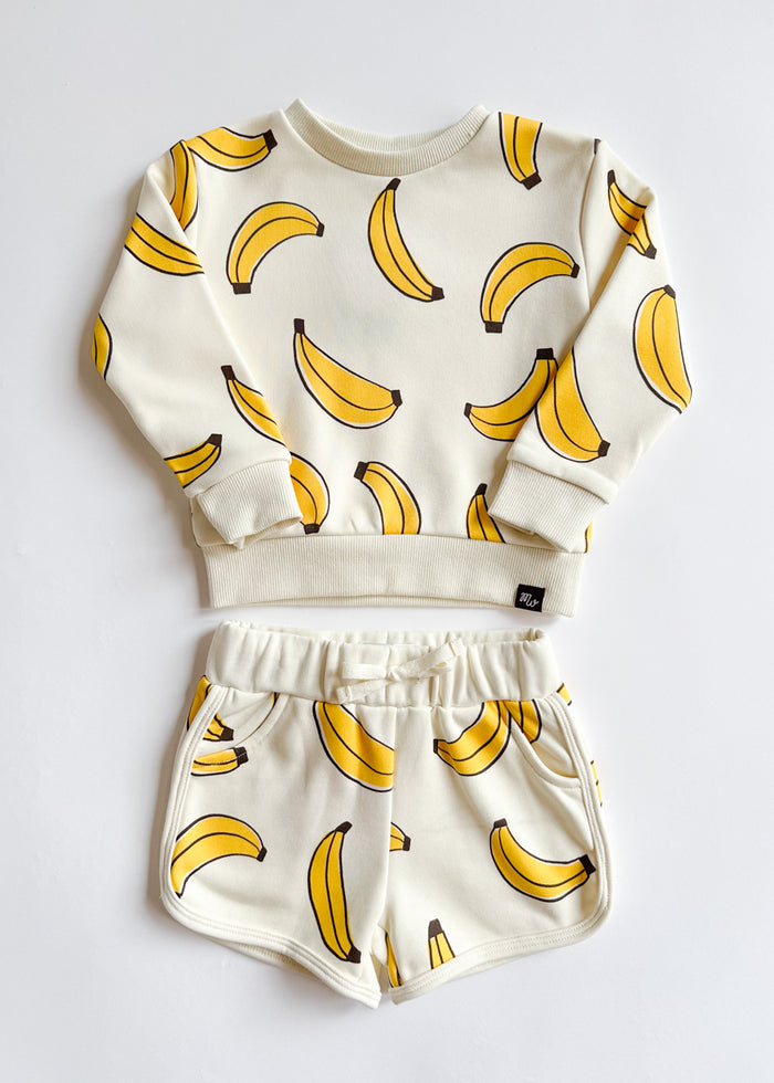 Printed Bananas Sweatshort Set