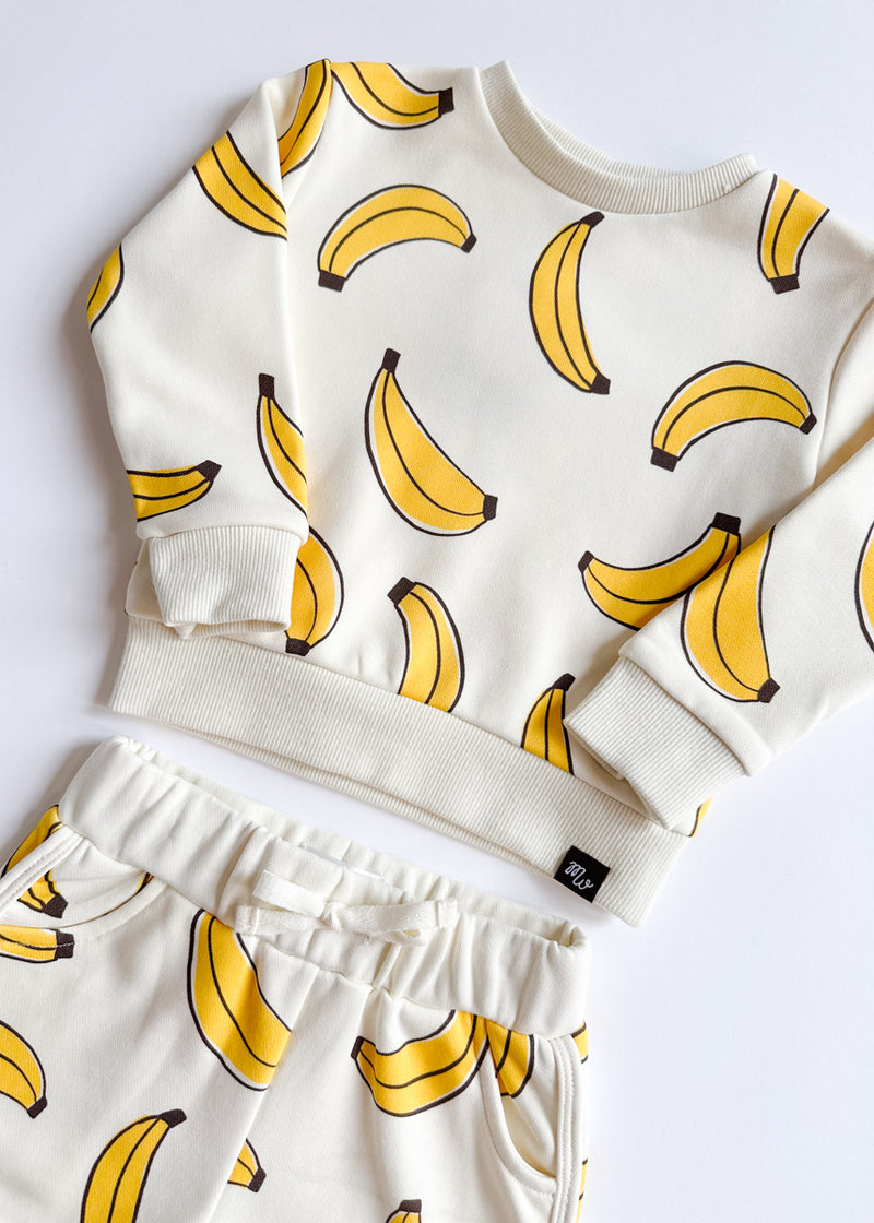 Printed Bananas Sweatshort Set