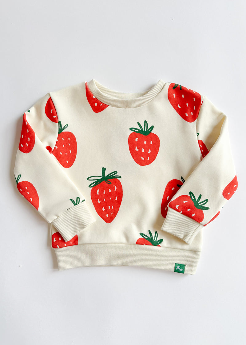 Printed Strawberries Sweatshorts Set