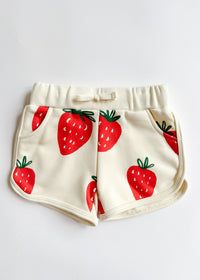 Printed Strawberries Sweatshorts Set