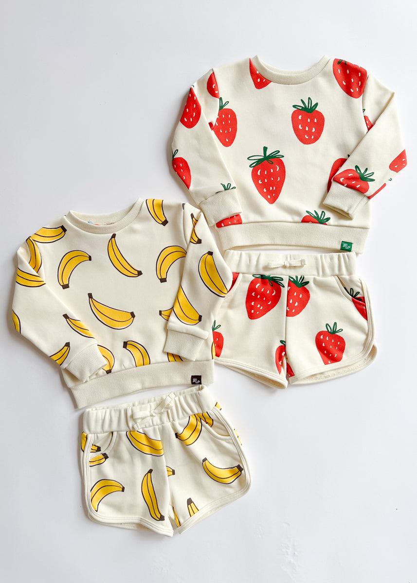 Printed Bananas Sweatshort Set