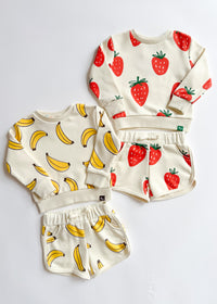 Printed Bananas Sweatshort Set