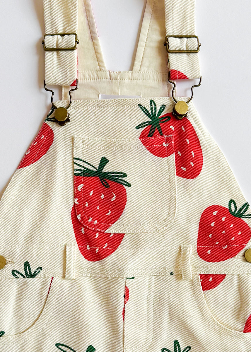 Printed Strawberries Shortalls