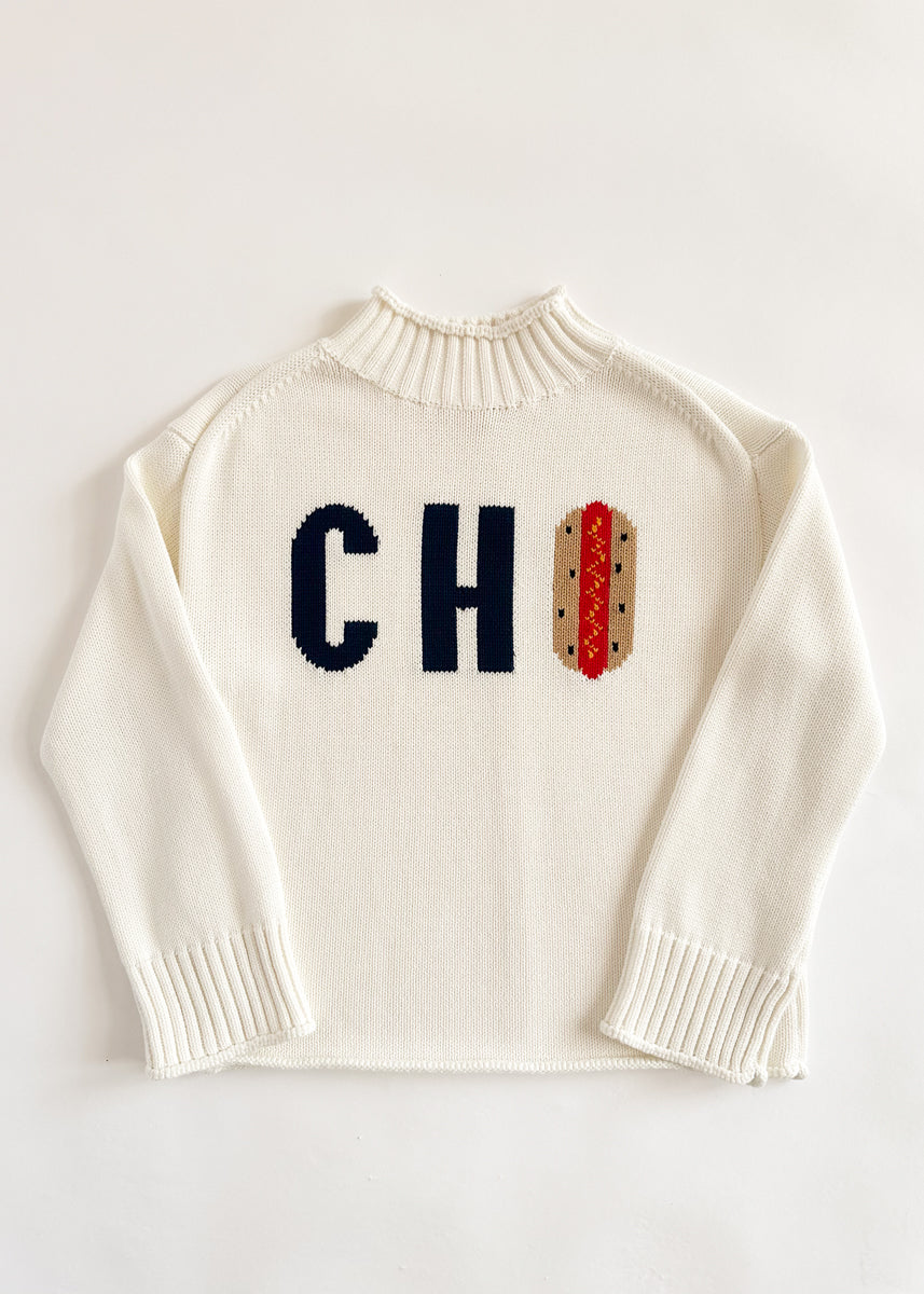Chi Hot Dog Mock Neck Sweater - Ivory