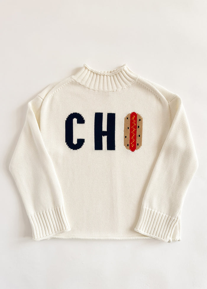 Chi Hot Dog Mock Neck Sweater - Ivory