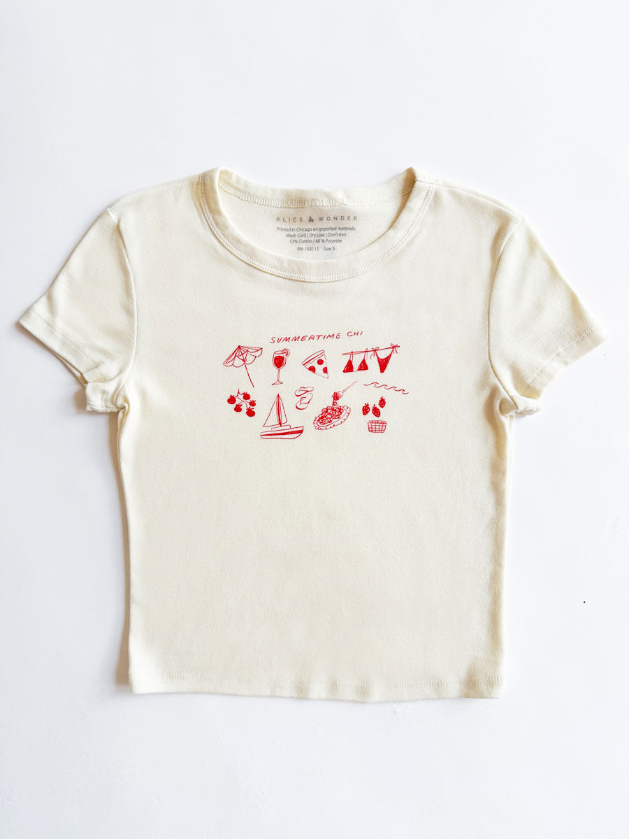 Summertime Chi Sketch Icons Baby Tee