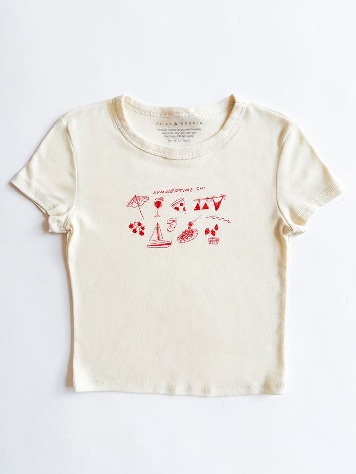 Summertime Chi Sketch Icons Baby Tee