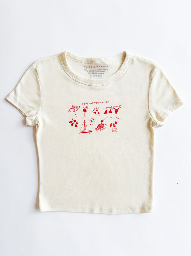 Summertime Chi Sketch Icons Baby Tee