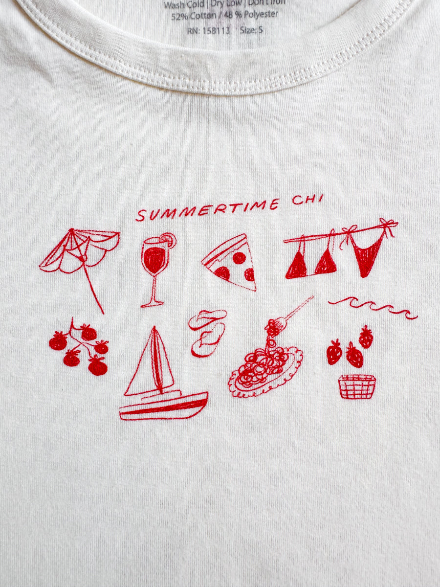 Summertime Chi Sketch Icons Baby Tee