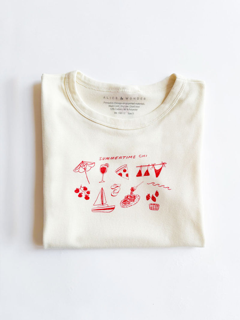 Summertime Chi Sketch Icons Baby Tee
