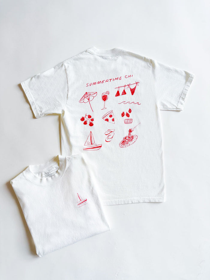 Summertime Chi Sketch Icons Oversized Tee