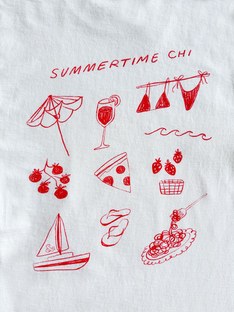 Summertime Chi Sketch Icons Oversized Tee