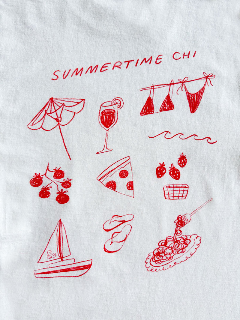 Summertime Chi Sketch Icons Oversized Tee