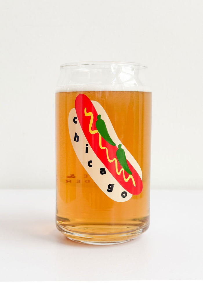Chicago Hot Dog Can Glass