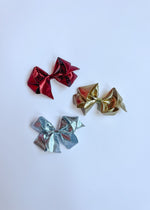 Metallic Lamé Bow - Silver