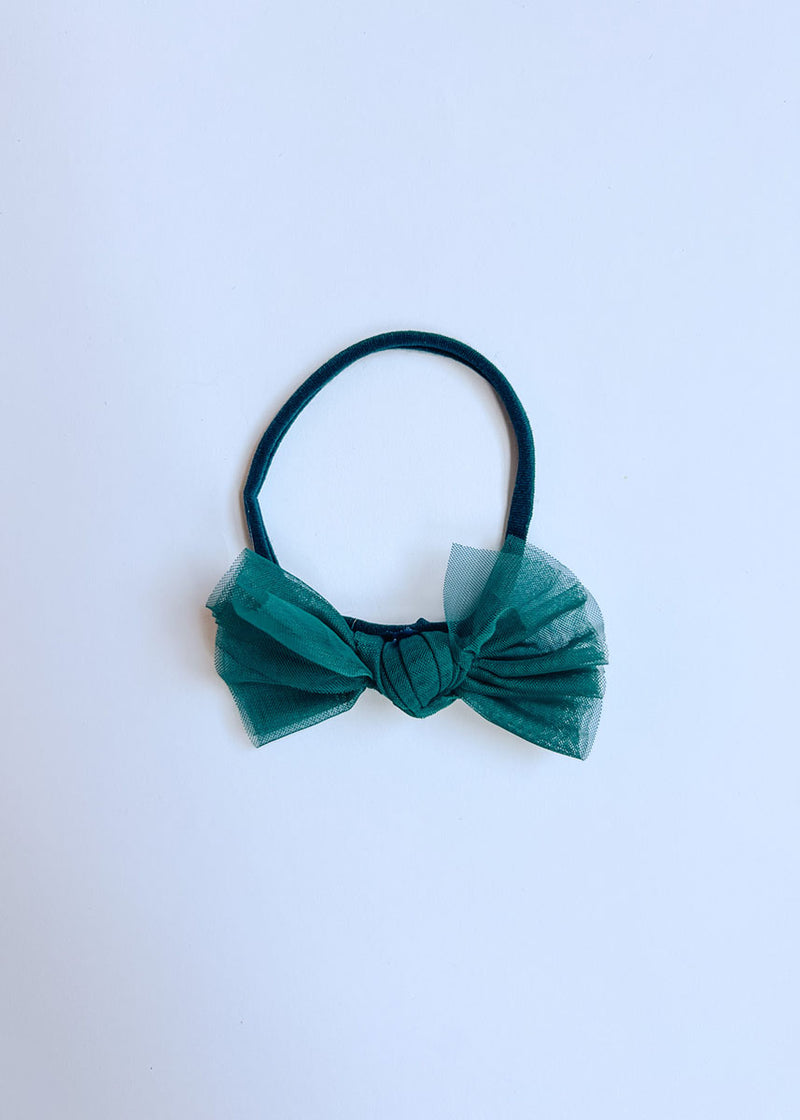 Tulle Baby Bow Headband - Forest