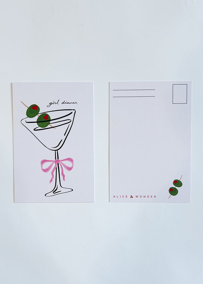 'Tini Girl Dinner Postcard