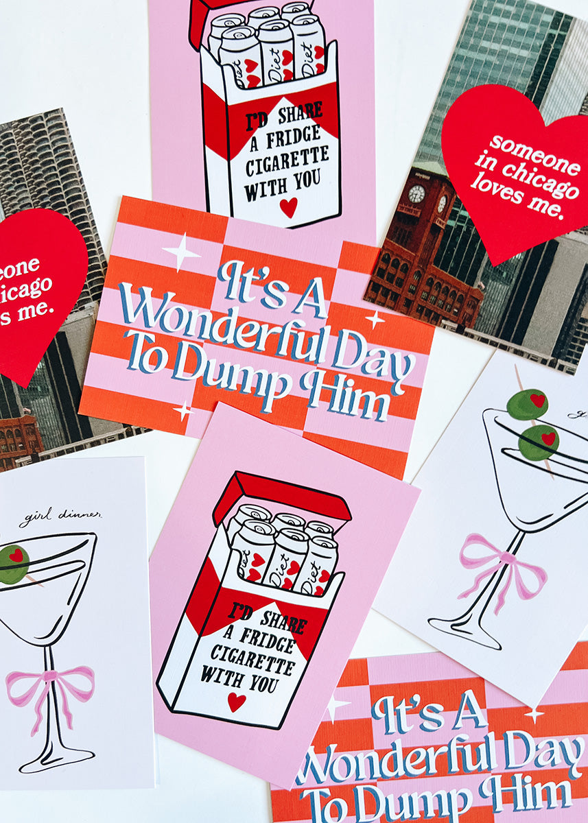 'Tini Girl Dinner Postcard