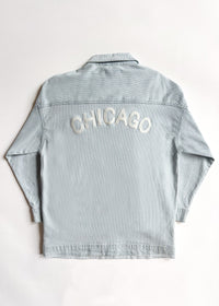 Chicago Denim Jacket - Blue White Pinstripe