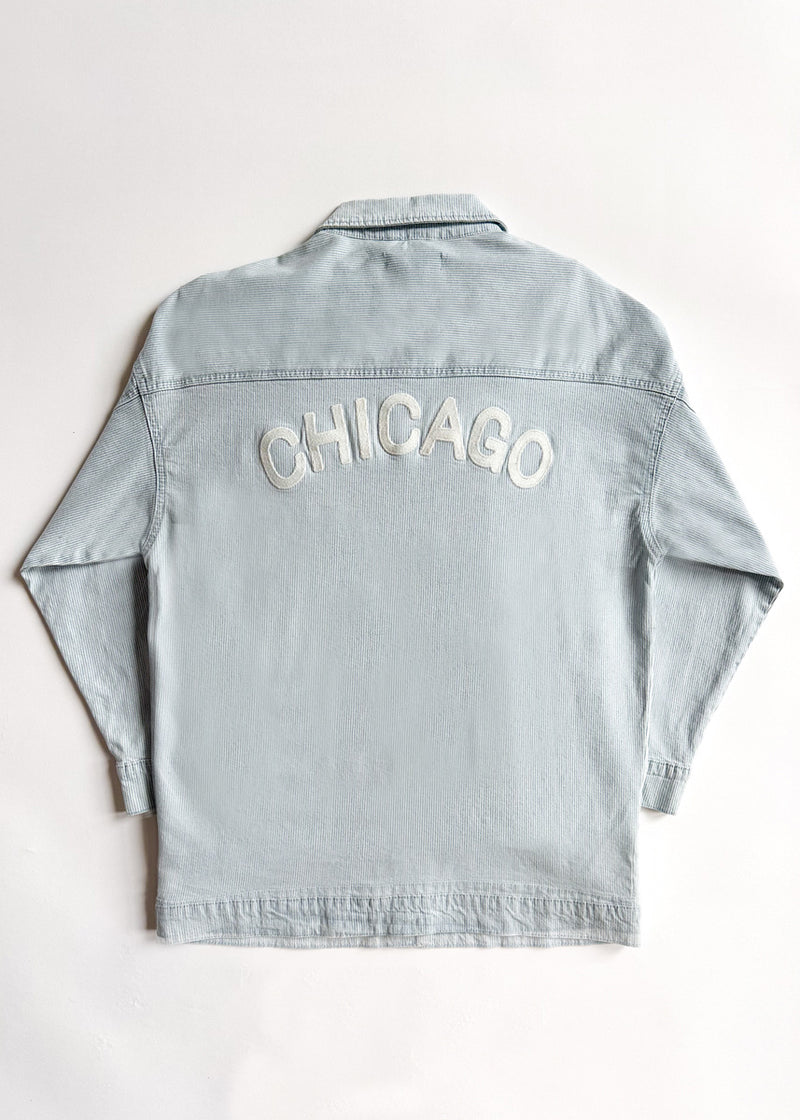 Chicago Denim Jacket - Blue White Pinstripe