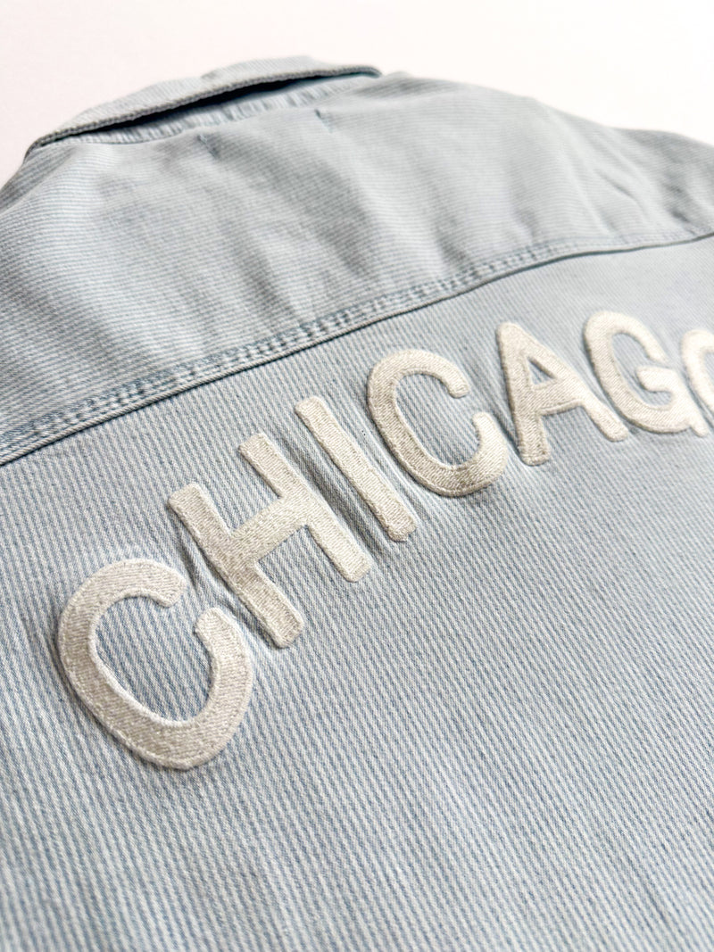 Chicago Denim Jacket - Blue White Pinstripe