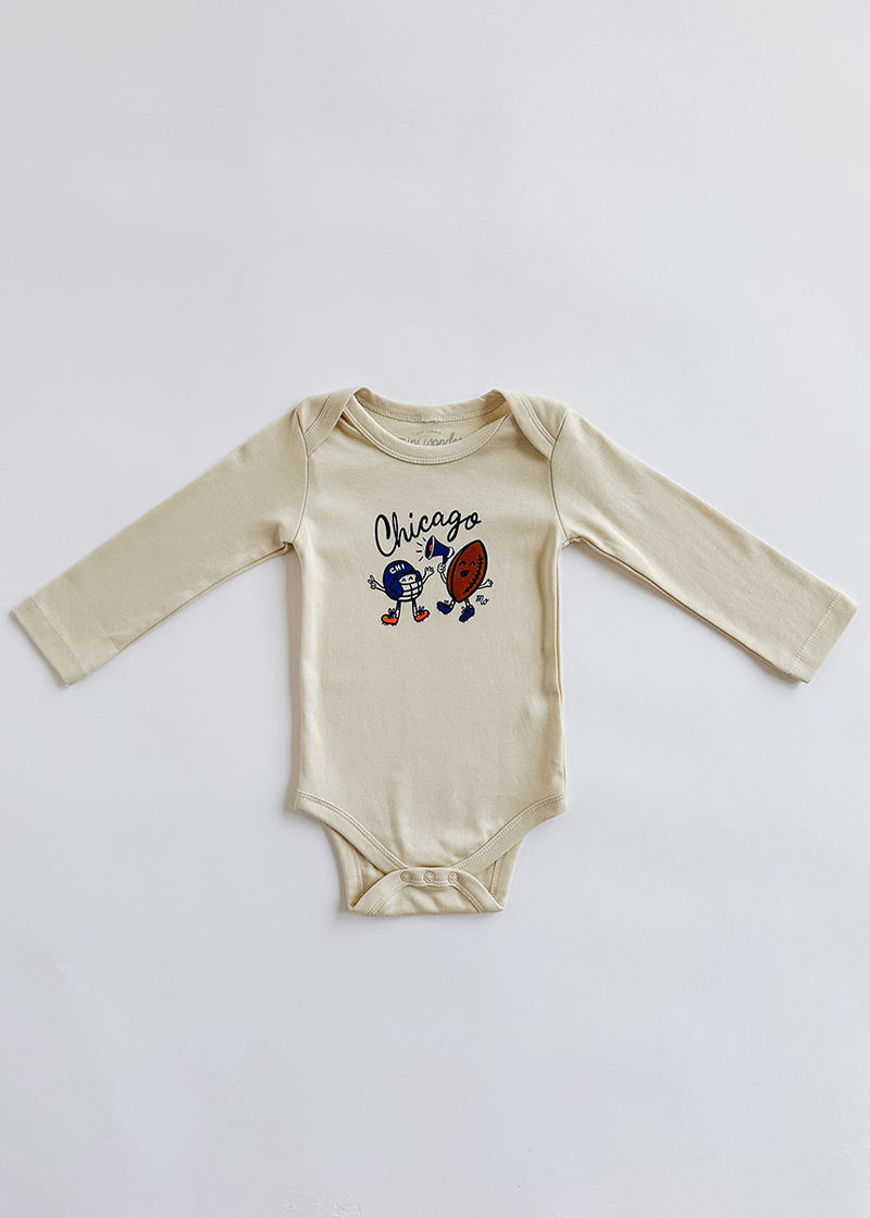 Chicago Game Day Buddies Long Sleeve Onesie - Natural