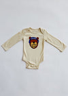 Chicago Football Bear Long Sleeve Onesie - Natural